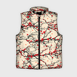 Женский жилет Sakura flowers, цвет: 3D-черный