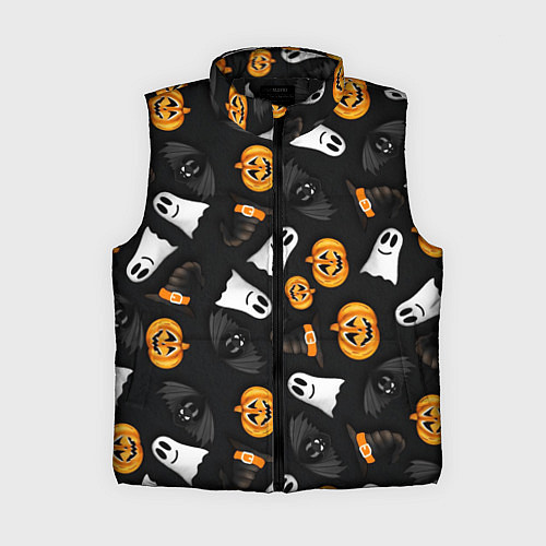 Женский жилет Тыквы и привидения / 3D-Черный – фото 1