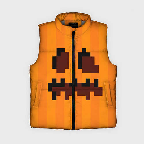 Женский жилет Тыква - Майнкрафт - Хеллоуин / 3D-Светло-серый – фото 1