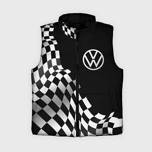Женский жилет Volkswagen racing flag / 3D-Черный – фото 1