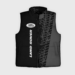 Женский жилет Land Rover speed на темном фоне со следами шин: по