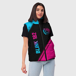 Женский жилет Blink 182 - neon gradient: надпись, символ, цвет: 3D-черный — фото 2