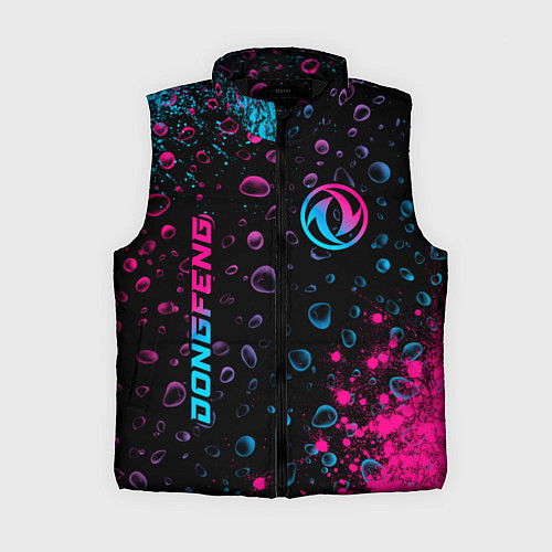 Женский жилет Dongfeng - neon gradient: надпись, символ / 3D-Черный – фото 1