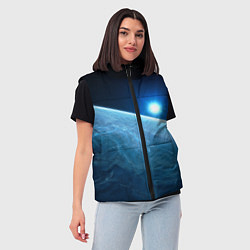 Женский жилет Яркая звезда над горизонтом - космос, цвет: 3D-красный — фото 2