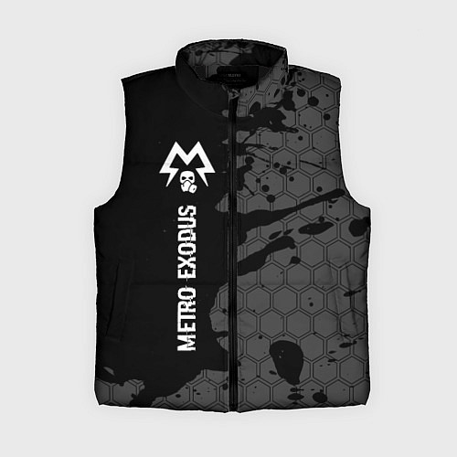 Женский жилет Metro Exodus glitch на темном фоне: по-вертикали / 3D-Черный – фото 1