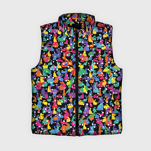 Женский жилет Разноцветные кролики / 3D-Светло-серый – фото 1