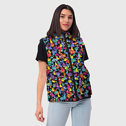 Женский жилет Разноцветные кролики, цвет: 3D-светло-серый — фото 2