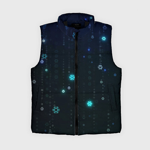 Женский жилет Неоновый дождик из снежинок / 3D-Черный – фото 1