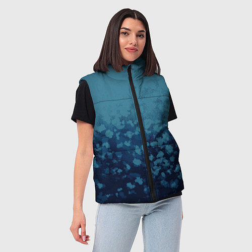 Женский жилет Абстракция синий / 3D-Светло-серый – фото 3