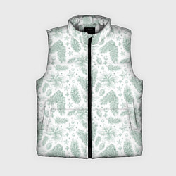 Женский жилет Шишки и веточки - Новый год, цвет: 3D-светло-серый