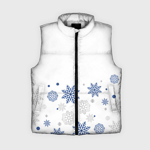 Женский жилет Новогодние Снежинки - Белый / 3D-Светло-серый – фото 1