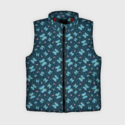 Женский жилет Бабочки и цветы на фоне точек, цвет: 3D-красный