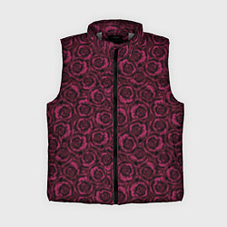 Женский жилет Бордовые розы цветочный узор