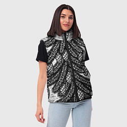 Женский жилет Новый год ёлки и шишки, цвет: 3D-светло-серый — фото 2