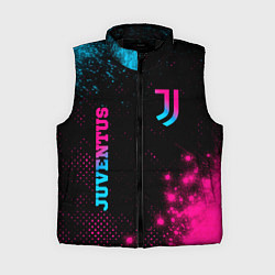 Женский жилет Juventus - neon gradient: надпись, символ, цвет: 3D-черный