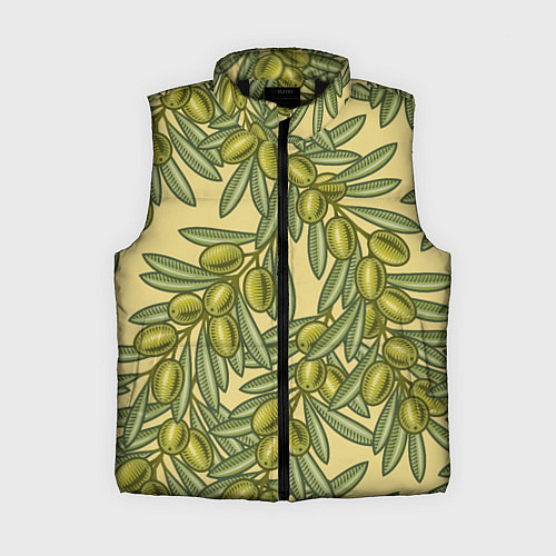 Женский жилет Винтажные ветви оливок / 3D-Черный – фото 1