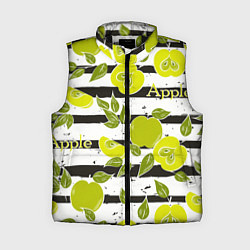 Женский жилет Яблоки на чёрно-белом фоне, цвет: 3D-черный