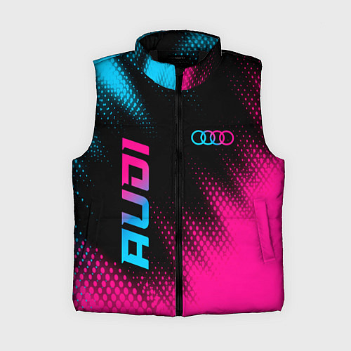 Женский жилет Audi - neon gradient: надпись, символ / 3D-Черный – фото 1