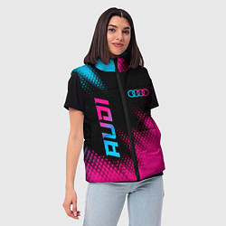 Женский жилет Audi - neon gradient: надпись, символ, цвет: 3D-черный — фото 2