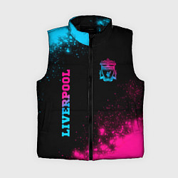 Женский жилет Liverpool - neon gradient: надпись, символ, цвет: 3D-черный