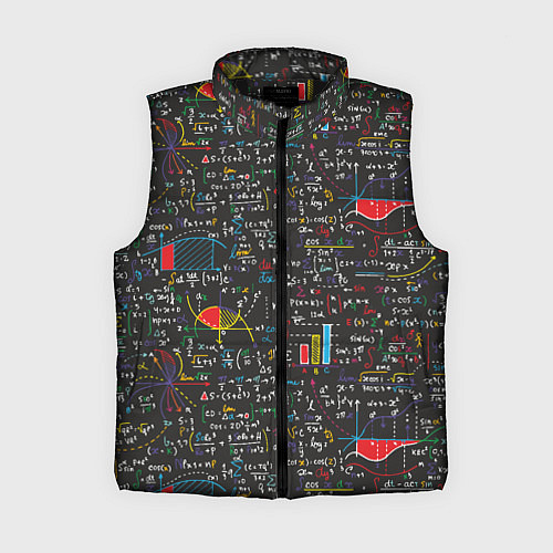 Женский жилет Шпаргалка по математике с формулами / 3D-Черный – фото 1