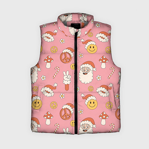 Женский жилет Новогодний паттерн / 3D-Светло-серый – фото 1