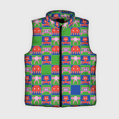 Женский жилет Пиксельный рисунок поп арт / 3D-Светло-серый – фото 1