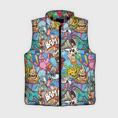 Женский жилет Сумасшедший поп-арт / 3D-Черный – фото 1