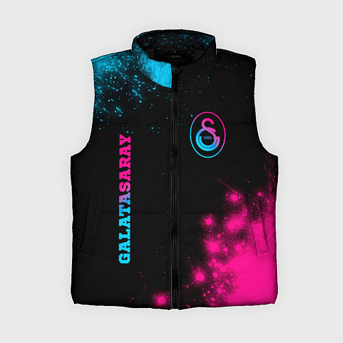 Женский жилет Galatasaray - neon gradient: надпись, символ / 3D-Черный – фото 1