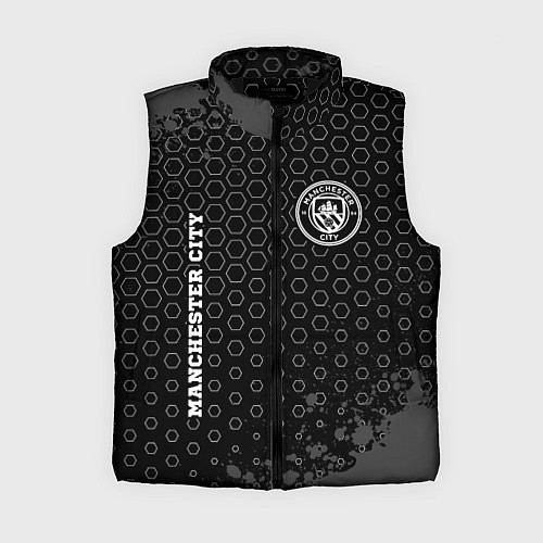 Женский жилет Manchester City sport на темном фоне: надпись, сим / 3D-Черный – фото 1