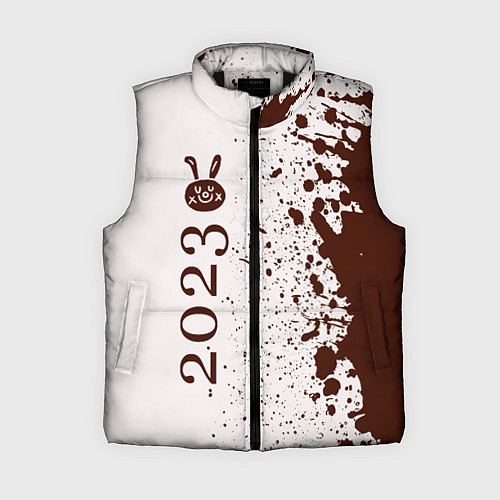 Женский жилет Кролик 2023 рисованный: по-вертикали на светлом / 3D-Черный – фото 1