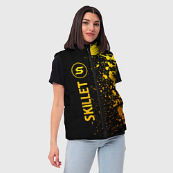 Женский жилет Skillet - gold gradient: по-вертикали, цвет: 3D-черный — фото 2