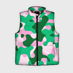 Женский жилет Абстрактные зелёно-розовые пятна