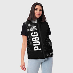 Женский жилет PUBG glitch на темном фоне: по-вертикали, цвет: 3D-черный — фото 2