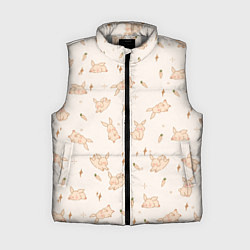 Женский жилет Милый кролик паттерн, цвет: 3D-светло-серый