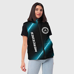 Женский жилет Mercedes неоновые лампы, цвет: 3D-черный — фото 2