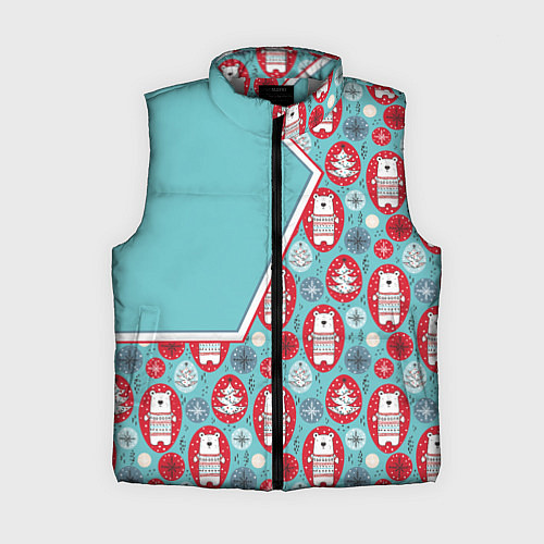 Женский жилет Новогодние мишки / 3D-Светло-серый – фото 1