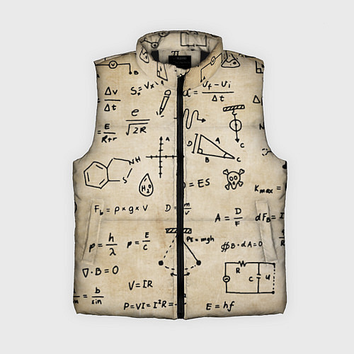 Женский жилет Научные формулы на старой бумаге / 3D-Черный – фото 1