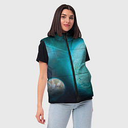 Женский жилет Космос и планеты, цвет: 3D-красный — фото 2