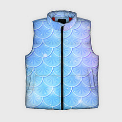 Женский жилет Голубая чешуя русалки - паттерн, цвет: 3D-красный
