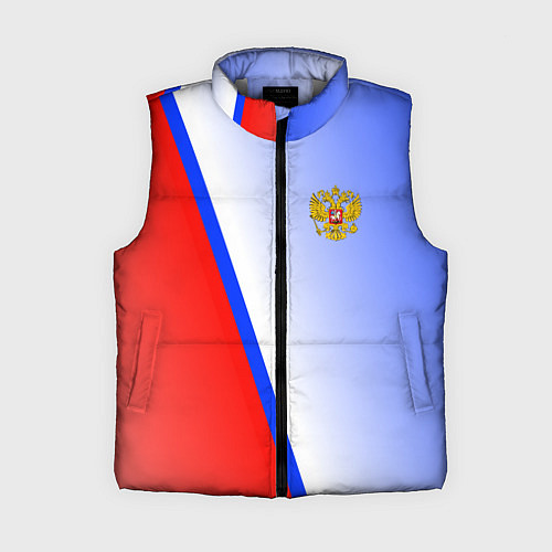 Женский жилет Россия полосы с гербом / 3D-Светло-серый – фото 1