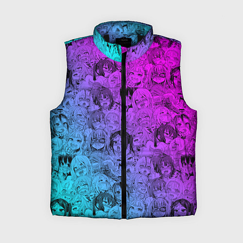 Женский жилет Ахегао девушки градиент / 3D-Черный – фото 1