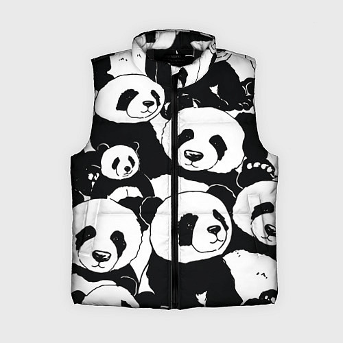 Женский жилет С пандами паттерн / 3D-Черный – фото 1