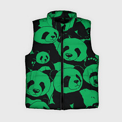 Женский жилет Panda green pattern, цвет: 3D-черный