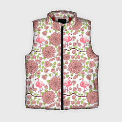 Женский жилет Фламинго и лотосы, цвет: 3D-красный