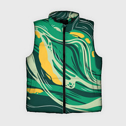 Женский жилет Абстрактные полосы в зелёных тонах