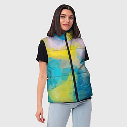 Женский жилет Blue abstraction, цвет: 3D-светло-серый — фото 2