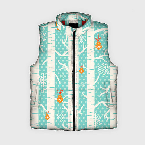 Женский жилет Новогодние берёзки / 3D-Красный – фото 1