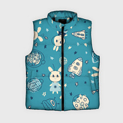 Женский жилет Зайцы-космонавты, цвет: 3D-черный