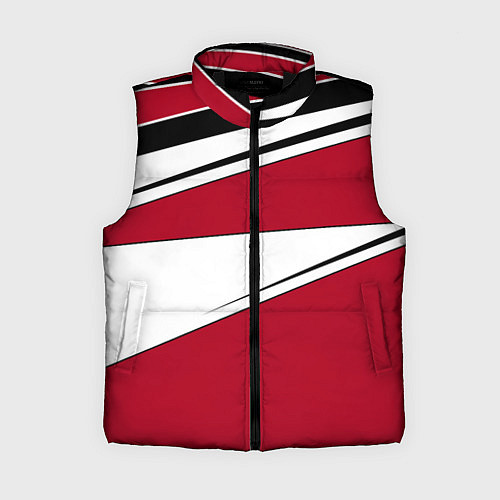 Женский жилет Красно черная геометрия на белом / 3D-Черный – фото 1